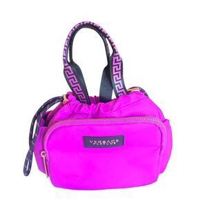 Versace parfums fuchsia pink Drawstring tote purse hand bag NWOT